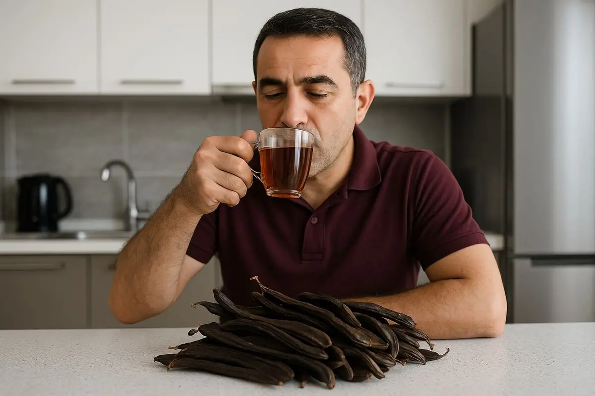 خرنوب برای مردان ـ ۸ فایده مهم و عوارض + میزان مجاز و نحوه مصرف