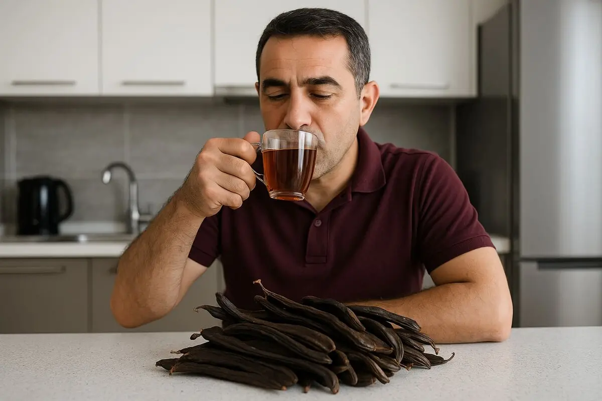 خرنوب برای مردان ـ ۸ فایده مهم و عوارض + میزان مجاز و نحوه مصرف
