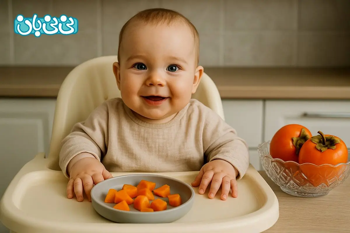 خوردن خرمالو برای نوزاد، از چند ماهگی  مجاز است؟ ۵ نکته مهم مصرف + عوارض