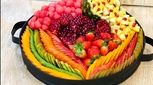 تزیین سینی میوه / ایده ساده برای یک پذیرایی شیک + فیلم