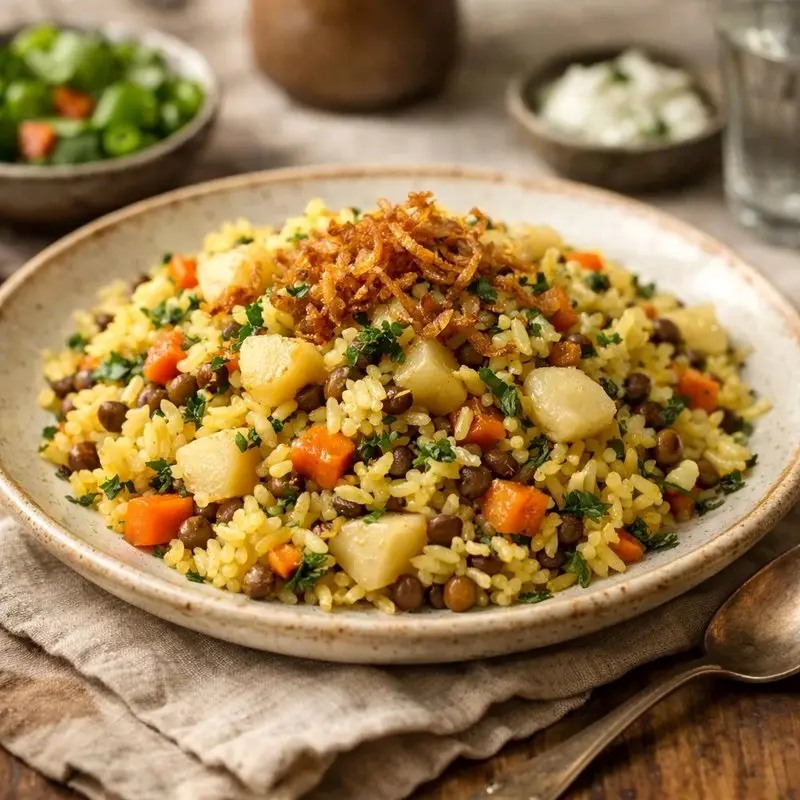 طرز تهیه شلغم پلو با سبزیجات و عدس؛ انتخابی سالم برای ناهار و شام
