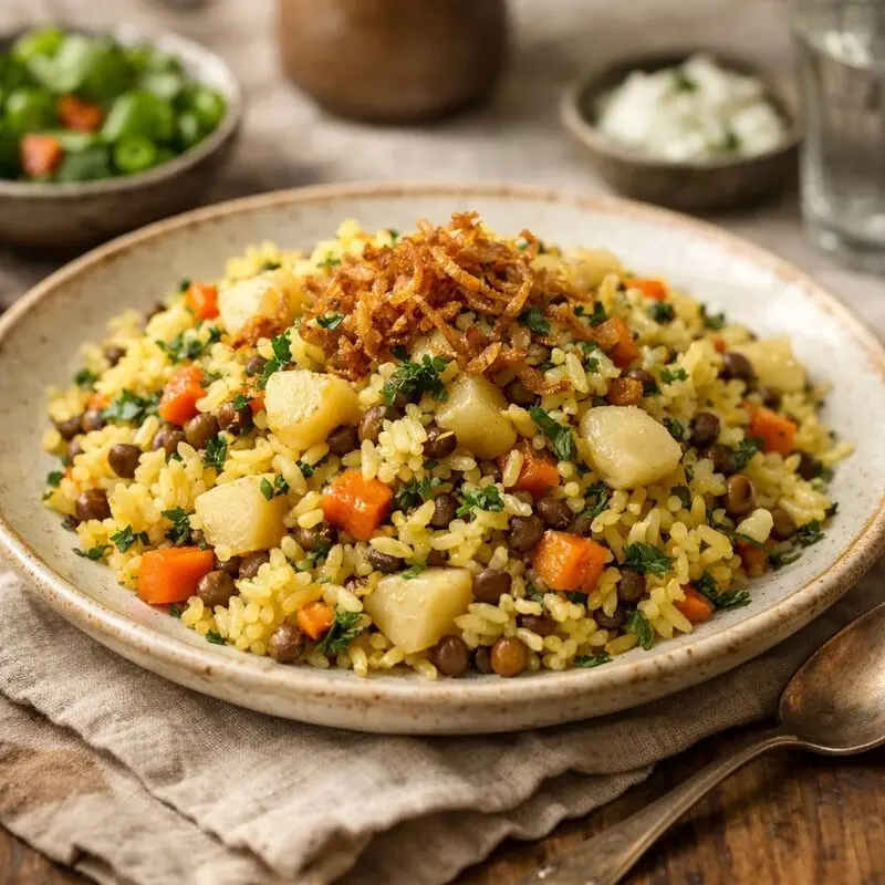 طرز تهیه شلغم پلو با سبزیجات و عدس؛ انتخابی سالم برای ناهار و شام
