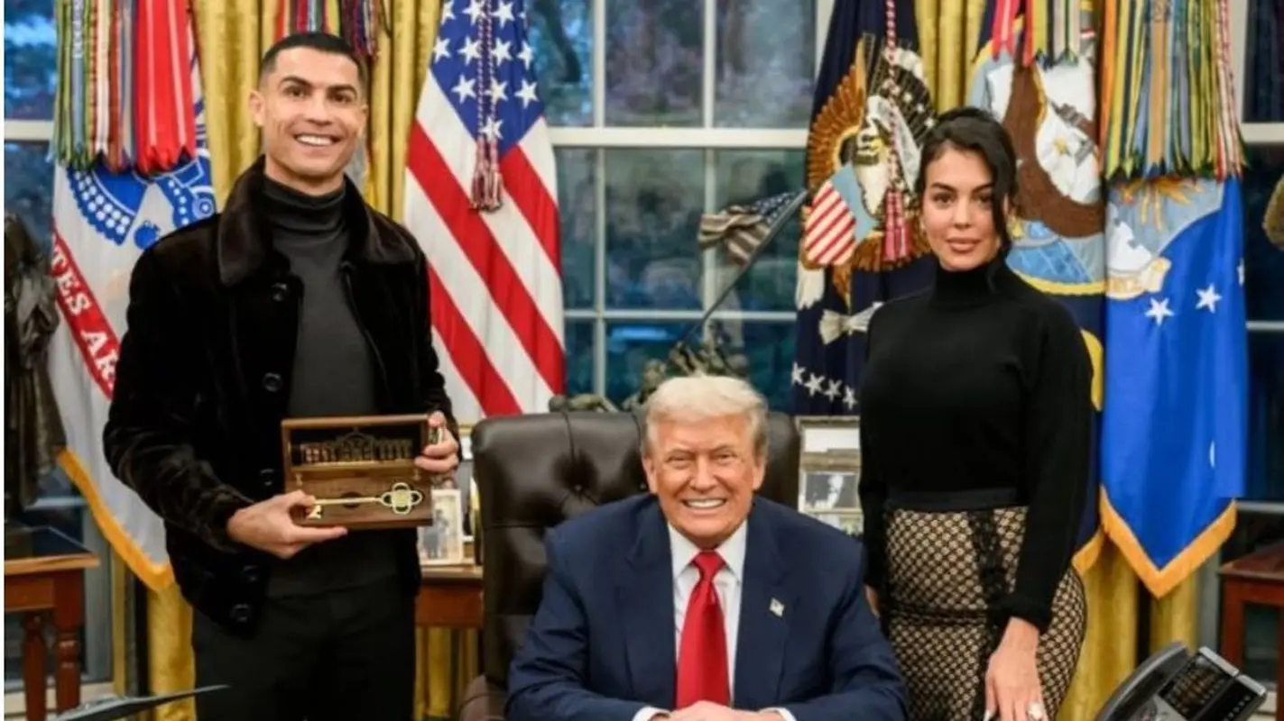 رونالدو و جورجینا در کنار ترامپ : تشکر ویژه کریس بعد از پذیرایی گرم!