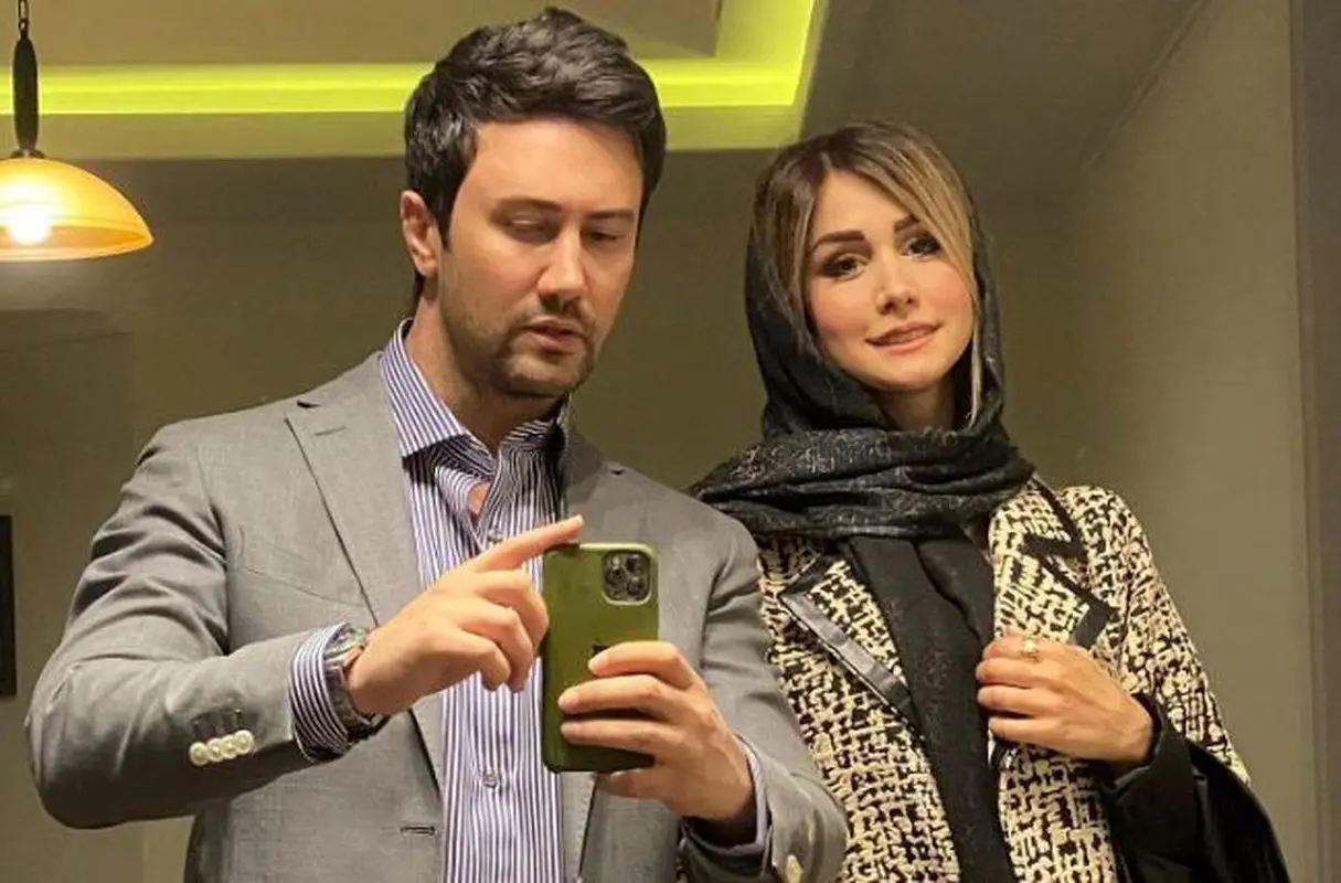 استایل تابستانی دخترانه همسر شاهرخ استخری / ست شیک سفید و آبی غوغا کرد + عکس