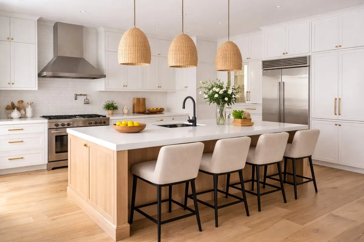 ۱۰ ایده شیک جزیره آشپزخانه؛ ترکیب کارایی و زیبایی در قلب خانه
